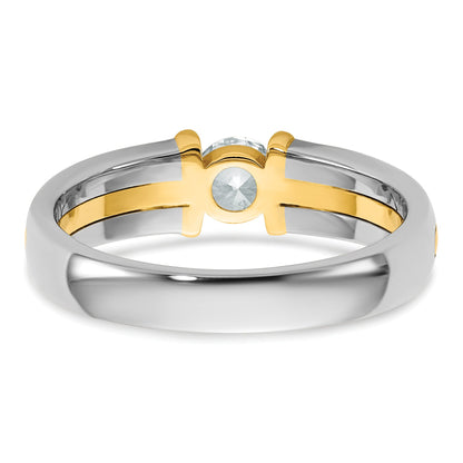 14K Two Tone Ibgoodman 1/2 Carat Lab Grown Diamond Vs/Si+ G+ Complete Men'S Wedding Band