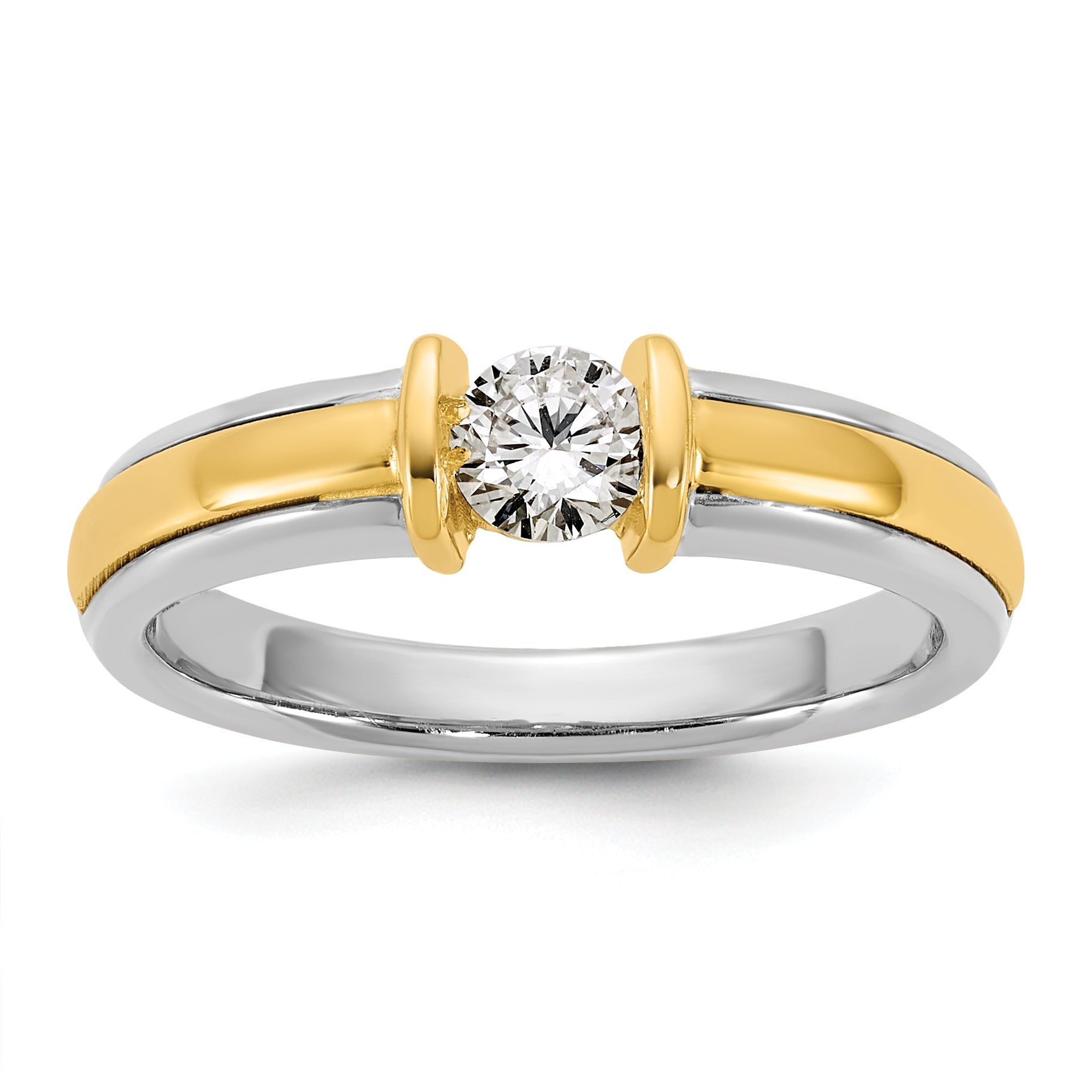 14K Two Tone Ibgoodman 1/3 Carat Lab Grown Diamond Vs/Si+ G+ Complete Ladies Wedding Band