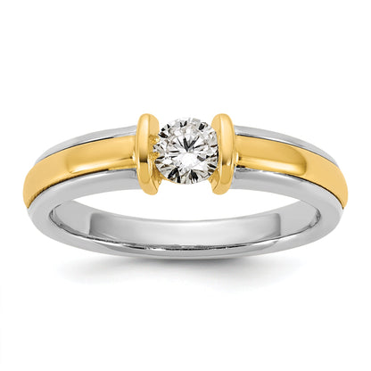 14K Two Tone Ibgoodman 1/3 Carat Lab Grown Diamond Vs/Si+ G+ Complete Ladies Wedding Band