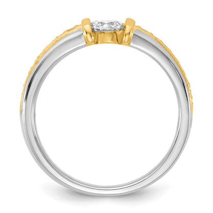 14K Two Tone Ibgoodman 1/2 Carat Lab Grown Diamond Vs/Si+ G+ Complete Ladies Wedding Band