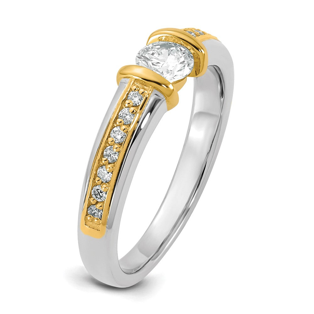 14K Two Tone Ibgoodman 1/2 Carat Lab Grown Diamond Vs/Si+ G+ Complete Ladies Wedding Band