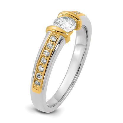 14K Two Tone Ibgoodman 1/2 Carat Lab Grown Diamond Vs/Si+ G+ Complete Ladies Wedding Band