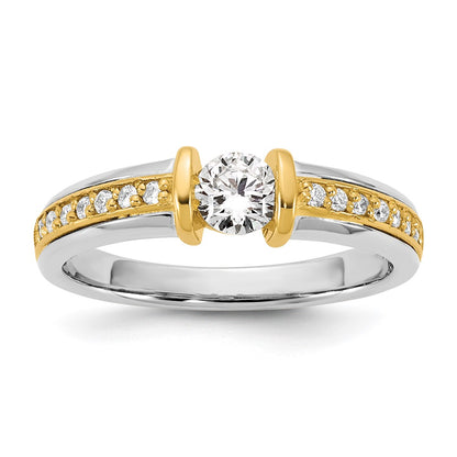 14K Two Tone Ibgoodman 1/2 Carat Lab Grown Diamond Vs/Si+ G+ Complete Ladies Wedding Band
