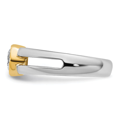 14K Two Tone Ibgoodman 1 Carat Lab Grown Diamond Vs/Si+ G+ Complete Men'S Wedding Band