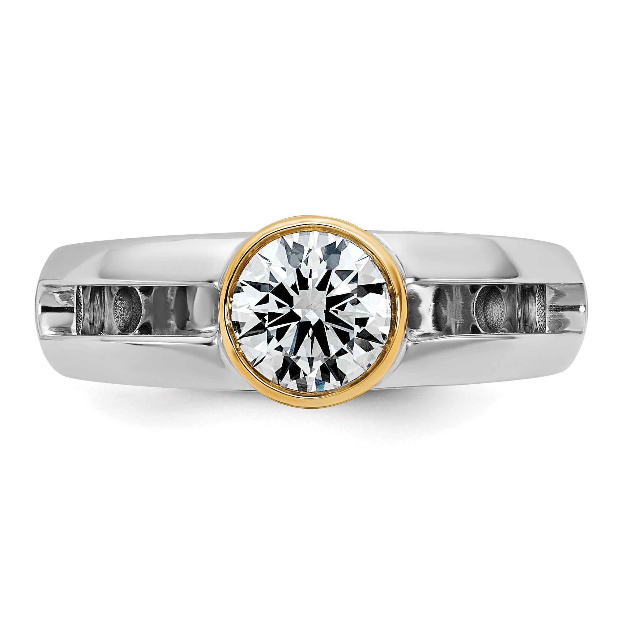 14K Two Tone Ibgoodman 1 Carat Lab Grown Diamond Vs/Si+ G+ Complete Men'S Wedding Band
