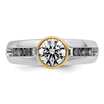 14K Two Tone Ibgoodman 1 Carat Lab Grown Diamond Vs/Si+ G+ Complete Men'S Wedding Band