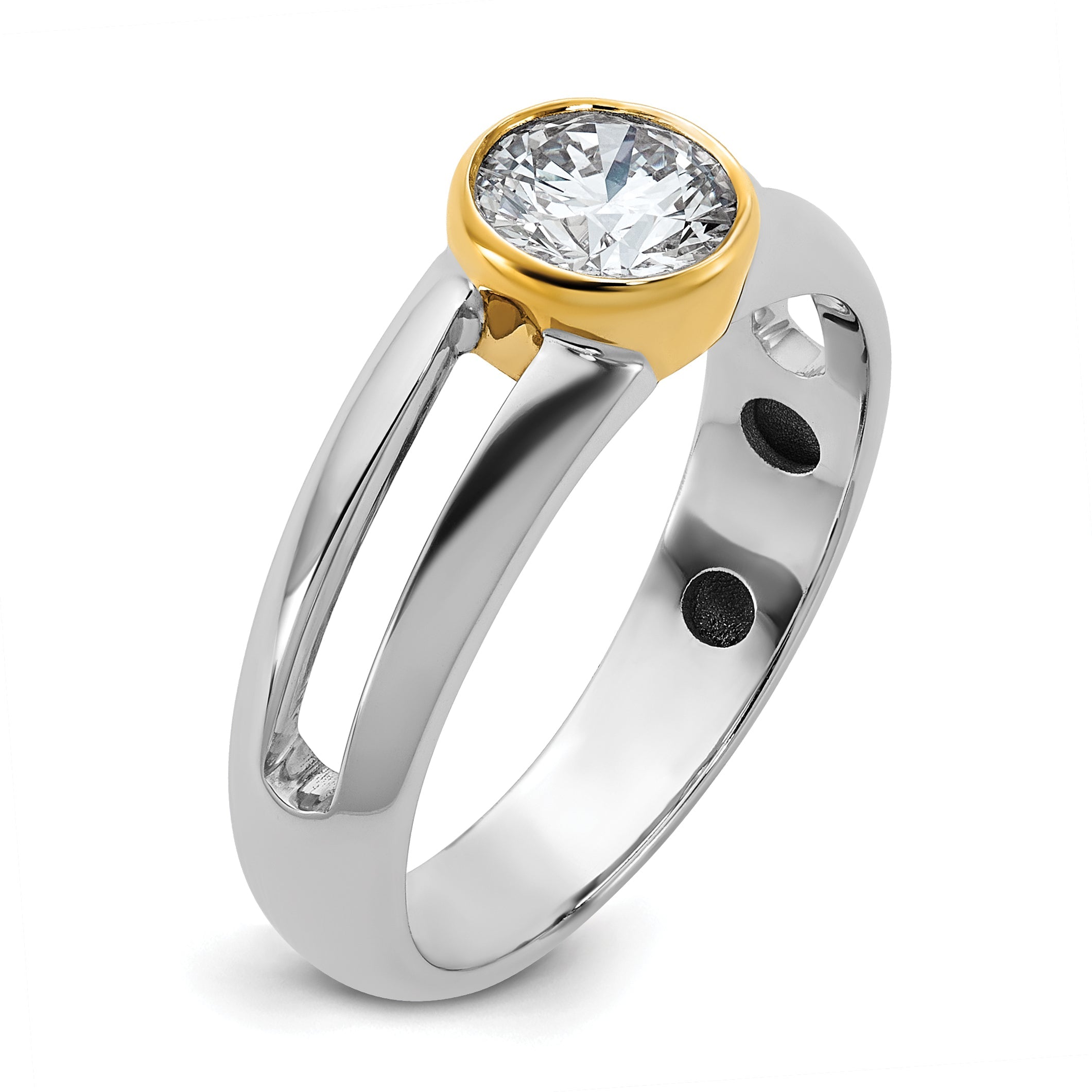 14K Two Tone Ibgoodman 1 Carat Lab Grown Diamond Vs/Si+ G+ Complete Men'S Wedding Band