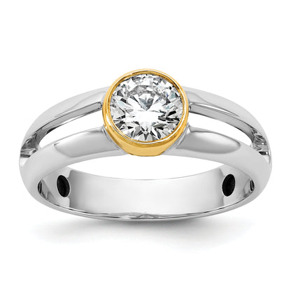 14K Two Tone Ibgoodman 1 Carat Lab Grown Diamond Vs/Si+ G+ Complete Men'S Wedding Band