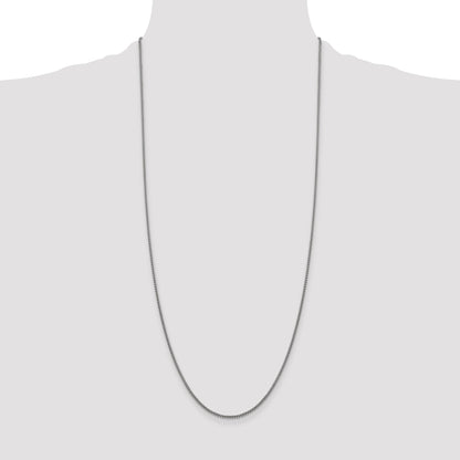 14K White Gold 30 Inch 1.5mm Semi-Solid Round Box With Lobster Clasp Chain Necklace