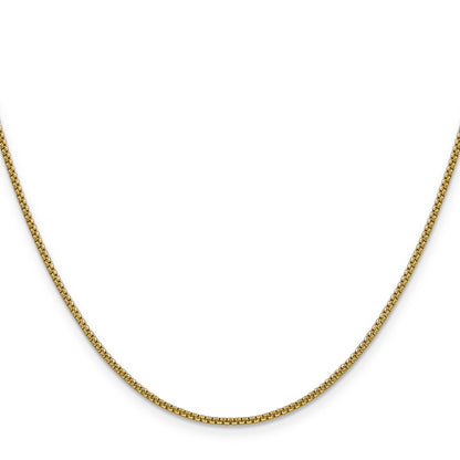 14K Yellow Gold 24 Inch 1.5mm Semi-Solid Round Box With Lobster Clasp Chain Necklace