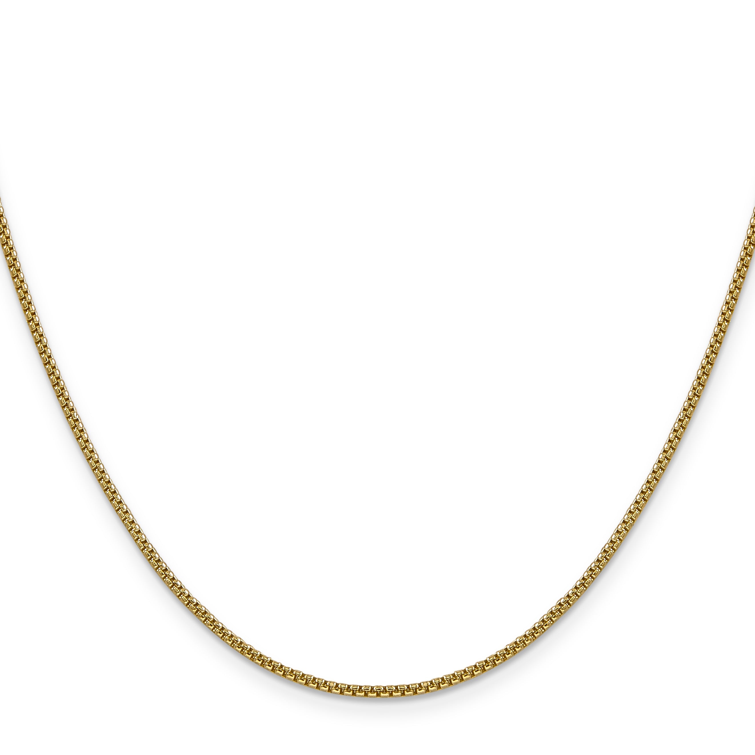 14K Yellow Gold 28 Inch 1.5mm Semi-Solid Round Box With Lobster Clasp Chain Necklace