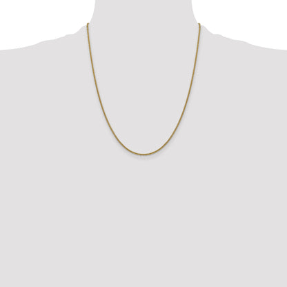 14K Yellow Gold 22 Inch 1.5mm Semi-Solid Round Box With Lobster Clasp Chain Necklace