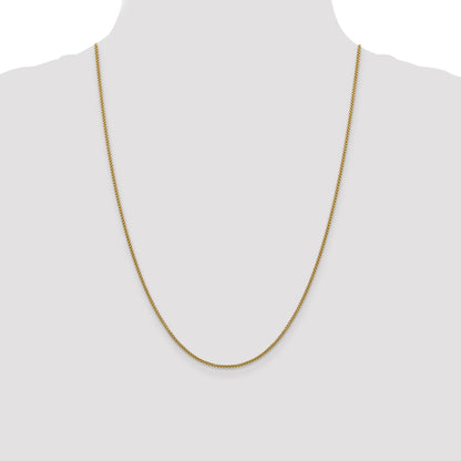 14K Yellow Gold 24 Inch 1.5mm Semi-Solid Round Box With Lobster Clasp Chain Necklace