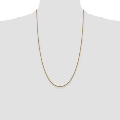 14K Yellow Gold 26 Inch 1.5mm Semi-Solid Round Box With Lobster Clasp Chain Necklace