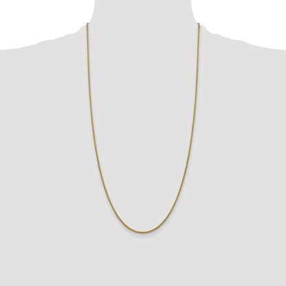 14K Yellow Gold 28 Inch 1.5mm Semi-Solid Round Box With Lobster Clasp Chain Necklace