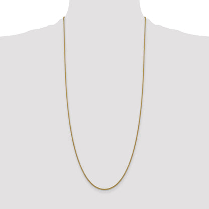 14K Yellow Gold 30 Inch 1.5mm Semi-Solid Round Box With Lobster Clasp Chain Necklace