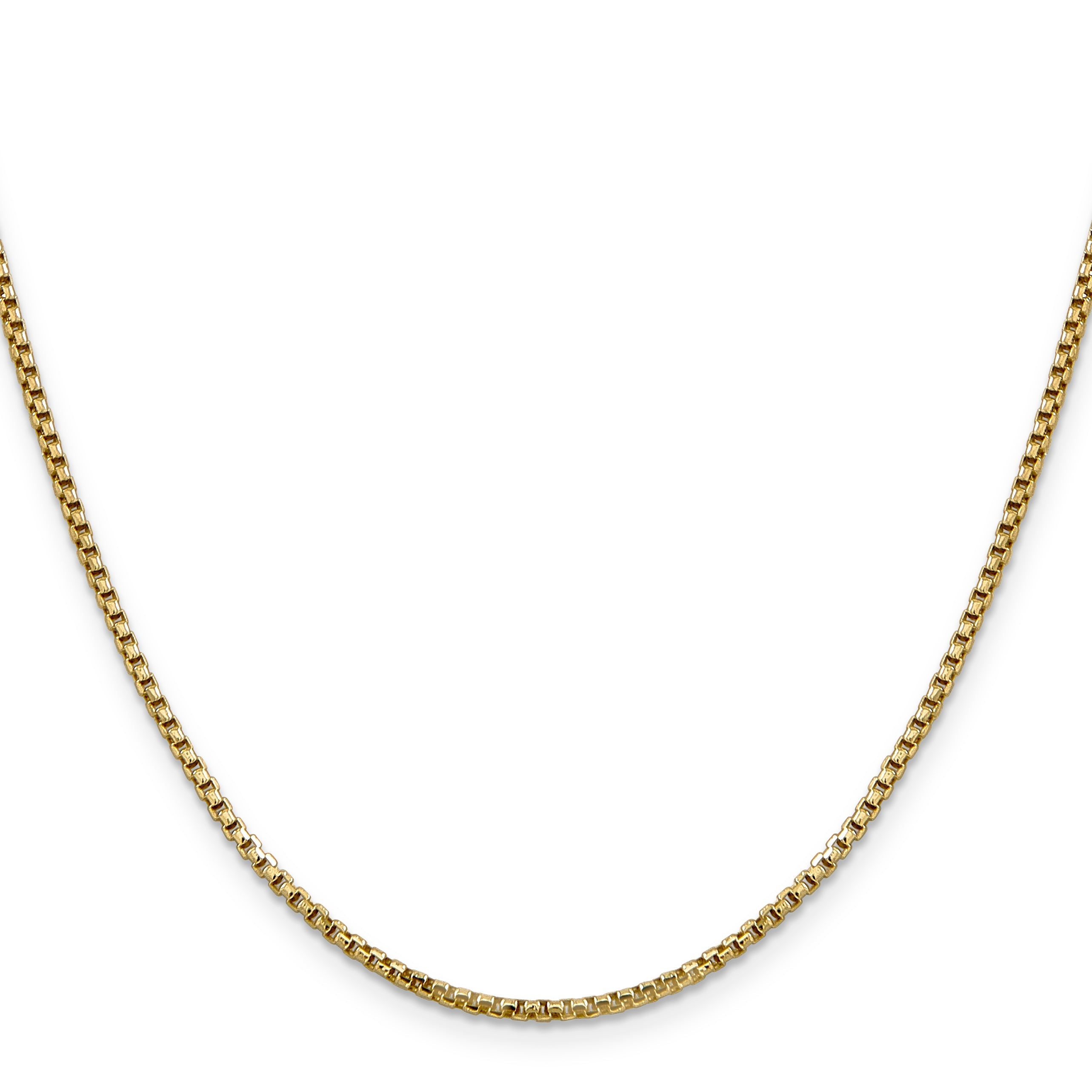 14K Yellow Gold 24 Inch 1.75mm Semi-Solid Round Box With Lobster Clasp Chain Necklace