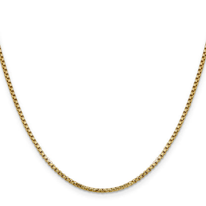 14K Yellow Gold 28 Inch 1.75mm Semi-Solid Round Box With Lobster Clasp Chain Necklace
