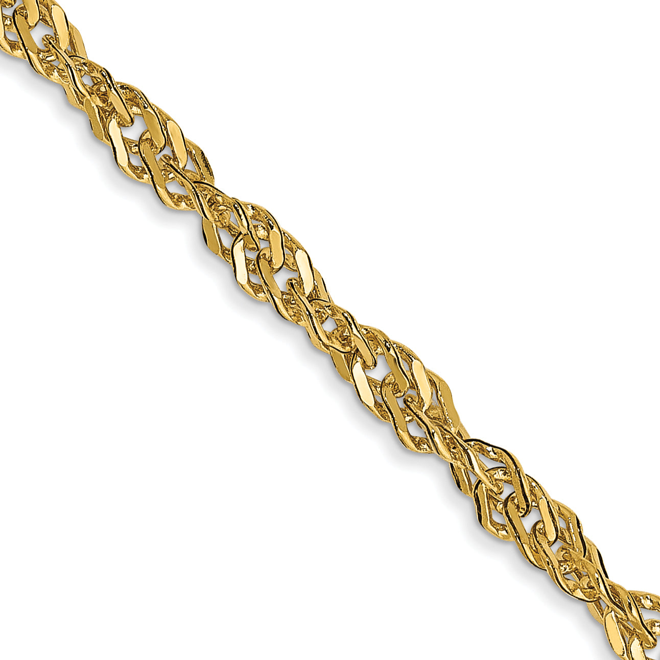 14K Yellow Gold 24 Inch 2.75mm Lightweight Singapore With Lobster Clasp Chain Necklace