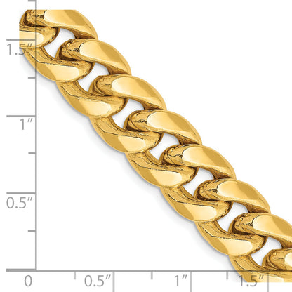 14K Yellow Gold 30 Inch 11mm Semi-Solid Miami Cuban With Lobster Clasp Chain Necklace