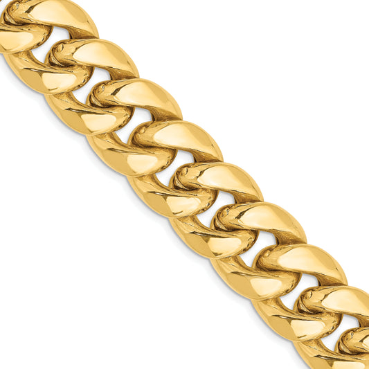 14K Yellow Gold 24 Inch 15mm Semi-Solid Miami Cuban With Lobster Clasp Chain Necklace