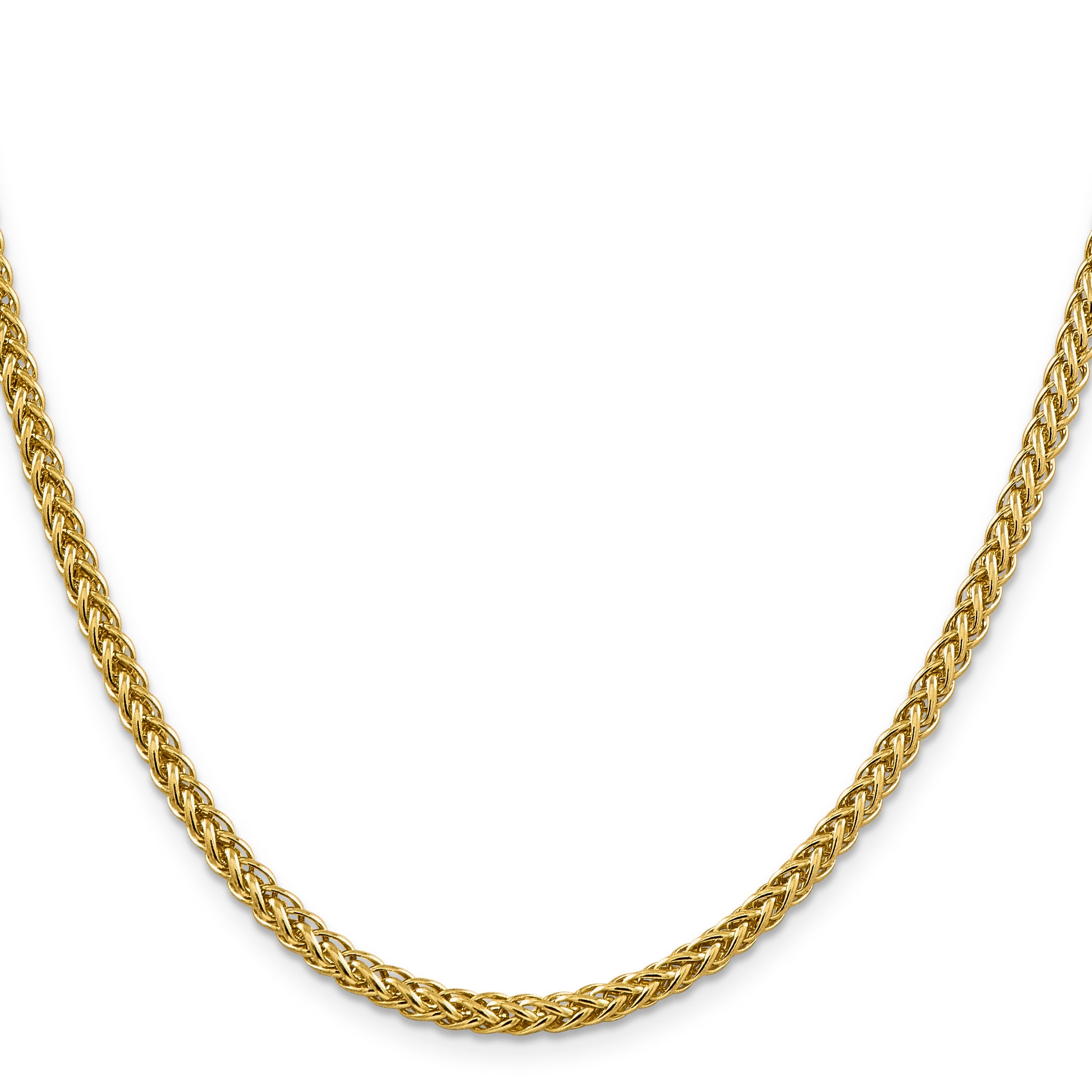22 Inch 14K 20 4.3mm Semi-Solid 3-Wire Wheat With Lobster Clasp Chain Necklace
