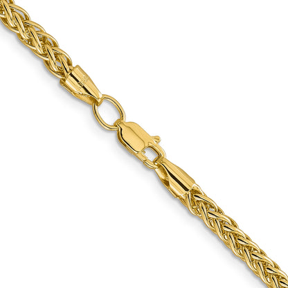 22 Inch 14K 20 4.3mm Semi-Solid 3-Wire Wheat With Lobster Clasp Chain Necklace