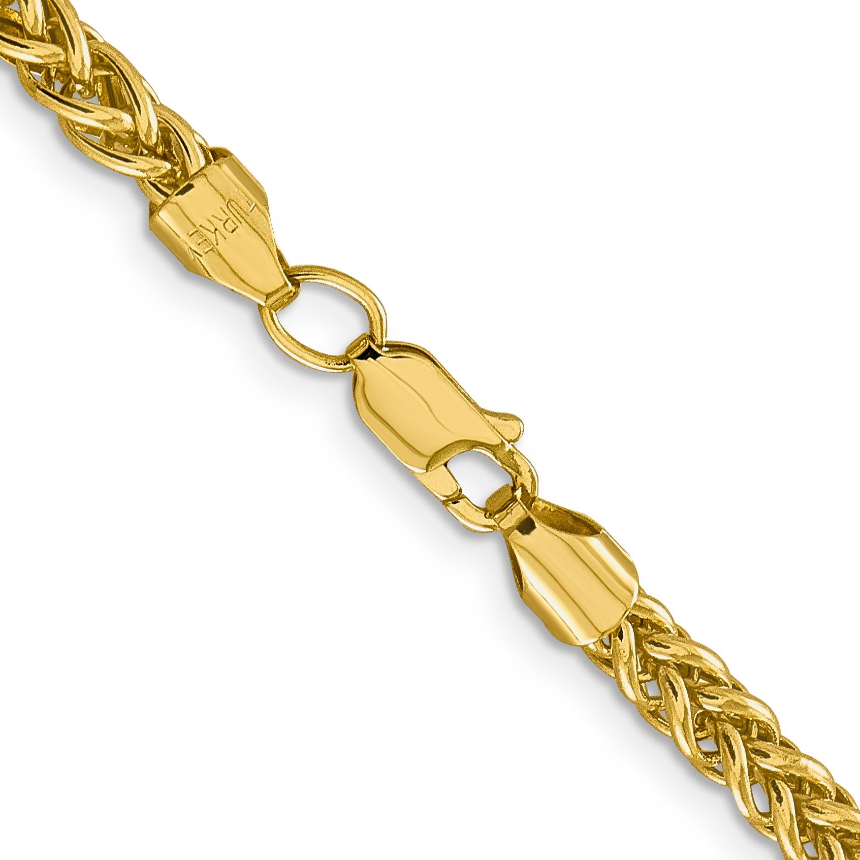 22 Inch 14K 20 4.65mm Semi-Solid 3-Wire Wheat With Lobster Clasp Chain Necklace