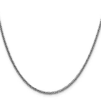 14K White Gold 20 Inch 2.35mm Semi-Solid 3-Wire Wheat With Lobster Clasp Chain Necklace