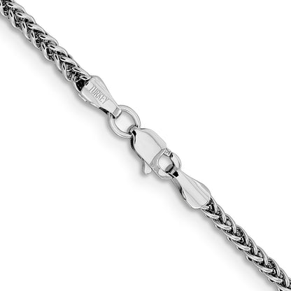 14K White Gold 20 Inch 2.35mm Semi-Solid 3-Wire Wheat With Lobster Clasp Chain Necklace