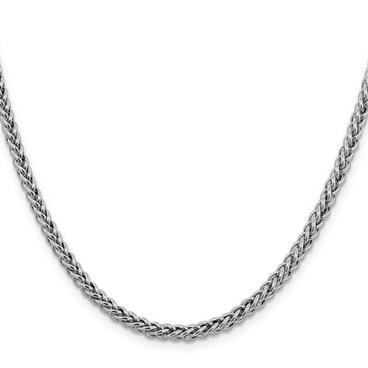 20 Inch 14K White Gold 18 4.3mm Semi-Solid 3-Wire Wheat With Lobster Clasp Chain Necklace