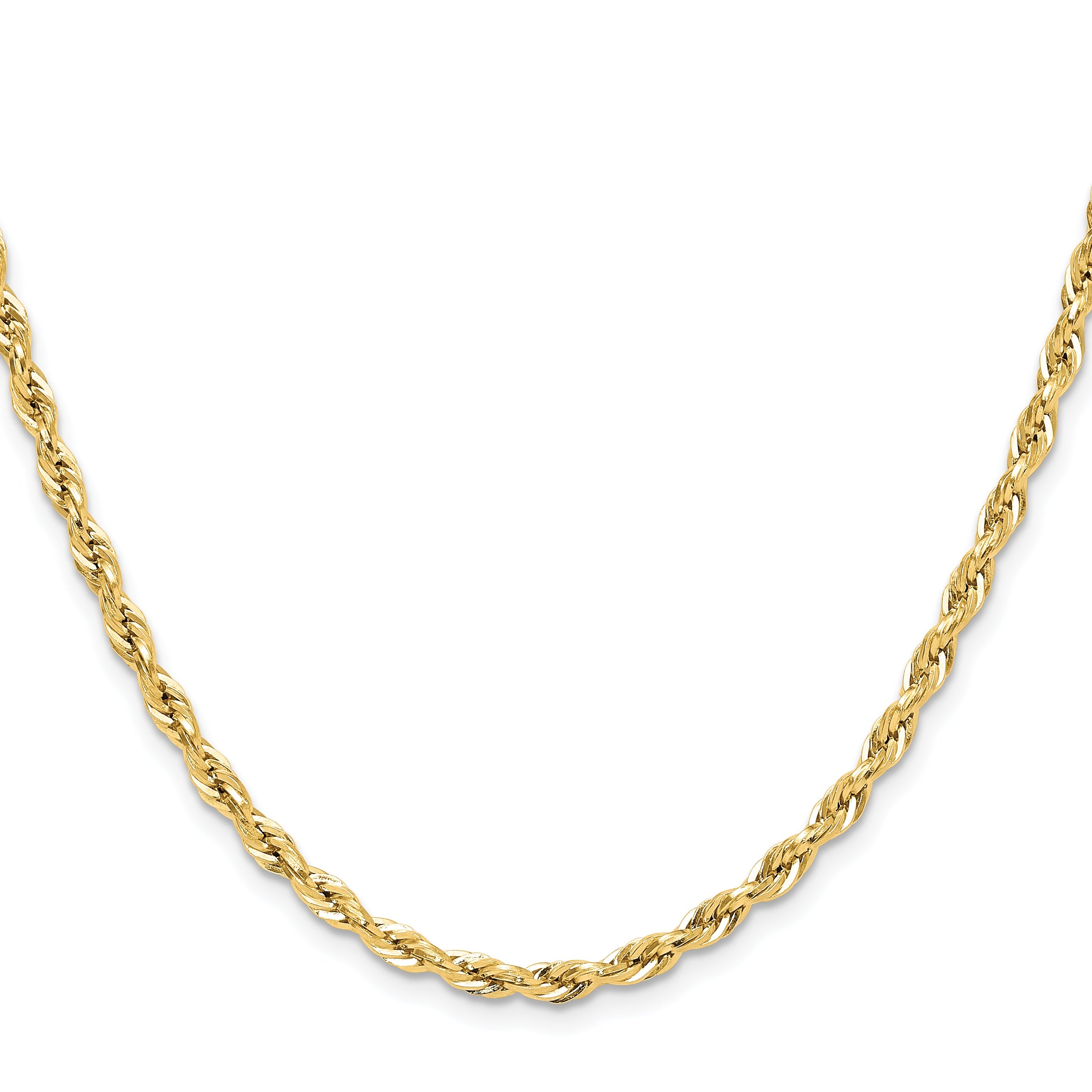 28 Inch 14Ky 3.5mm Semi-Solid Rope Chain Necklace