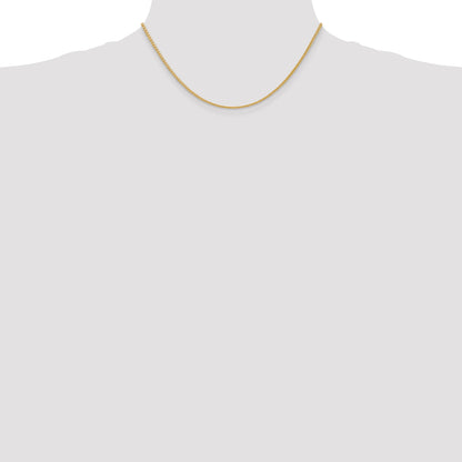 14K Yellow Gold 16 Inch 2mm Semi-Solid Wheat With Lobster Clasp Chain Necklace
