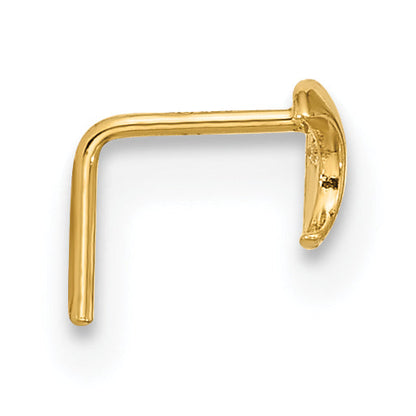 14K Yellow Gold 23 Gauge Cz Moon Nose Stud
