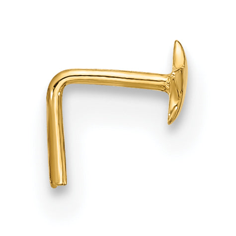 14K Yellow Gold 22 Gauge Polished Star Nose Stud