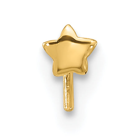 14K Yellow Gold 22 Gauge Polished Star Nose Stud