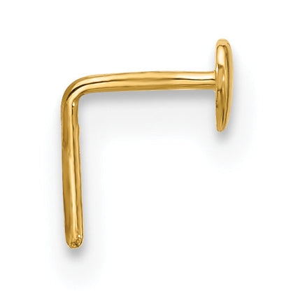 14K Yellow Gold 22 Gauge Polished Heart Nose Stud