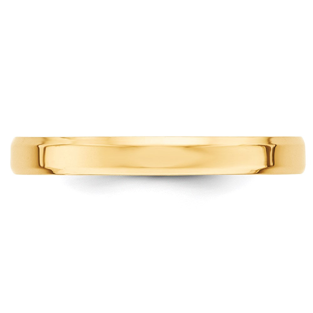 Solid 18K Yellow Gold 3mm Bevel Edge Comfort Fit Men's/Women's Wedding Band Ring Size 4