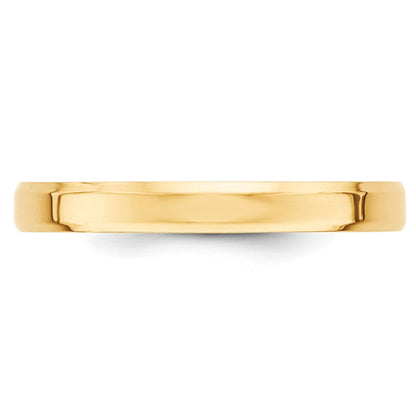Solid 18K Yellow Gold 3mm Bevel Edge Comfort Fit Men's/Women's Wedding Band Ring Size 4