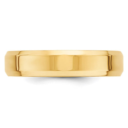 Solid 18K Yellow Gold 5mm Bevel Edge Comfort Fit Men's/Women's Wedding Band Ring Size 9