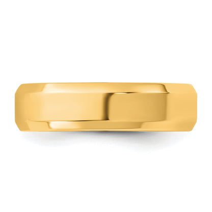 10K Yellow Gold 10Ky 5.5mm Bevel Edge Comfort Fit Band Size 11.5