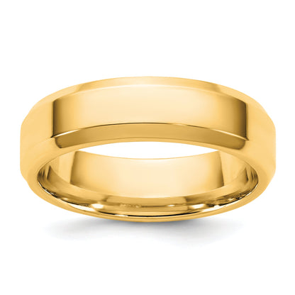 10K Yellow Gold 10Ky 5.5mm Bevel Edge Comfort Fit Band Size 9.5