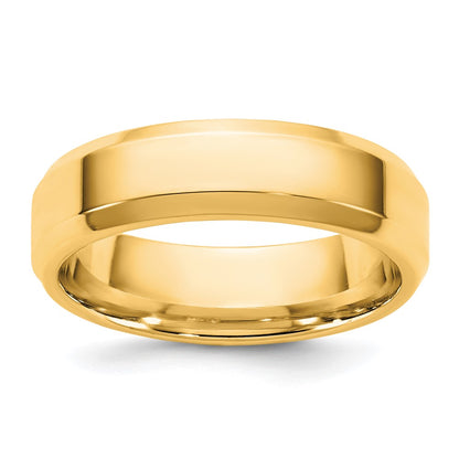 10K Yellow Gold 10Ky 5.5mm Bevel Edge Comfort Fit Band Size 7.5