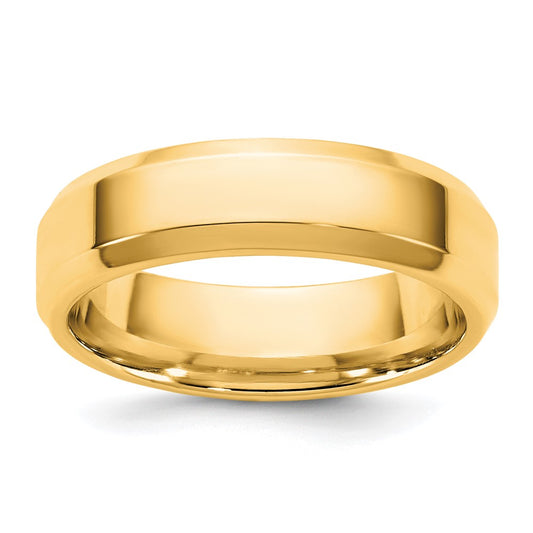 10K Yellow Gold 10Ky 5.5mm Bevel Edge Comfort Fit Band Size 7.5