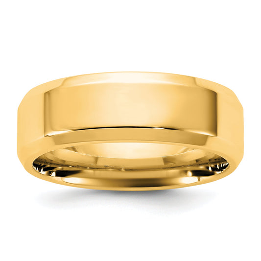 10K Yellow Gold 10Ky 6.5mm Bevel Edge Comfort Fit Band Size 9.5