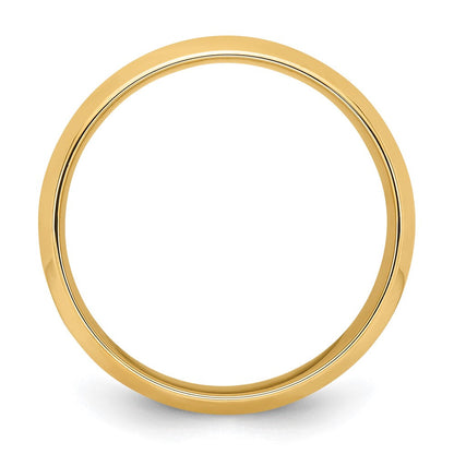 14k Yellow Gold 8mm Beveled Edge Comfort Fit Wedding Band Ring