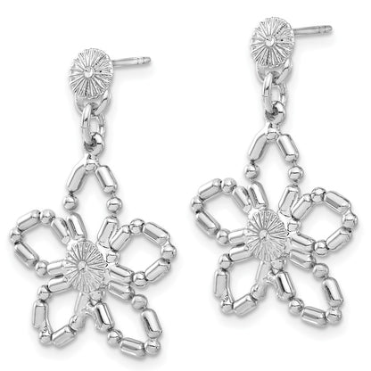 Fashion 1928 Silver-Tone Flower Post Dangle Earrings