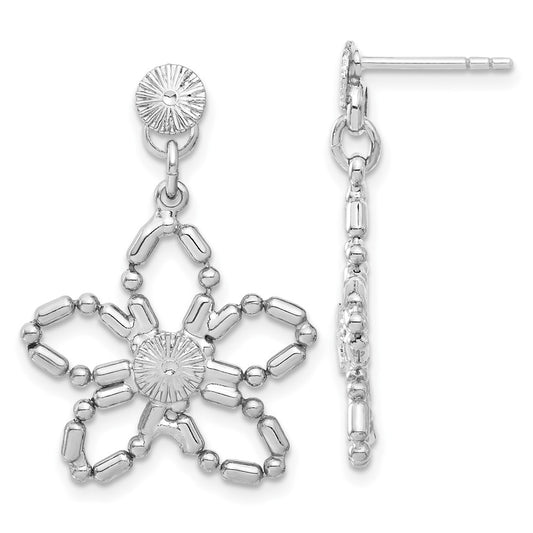 Fashion 1928 Silver-Tone Flower Post Dangle Earrings