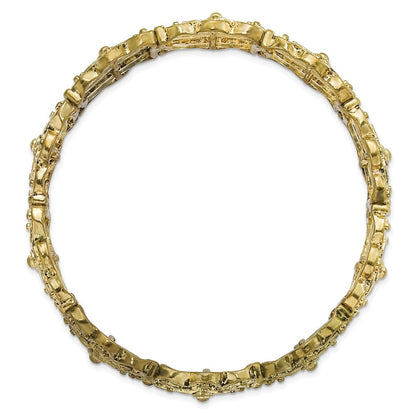 Fashion 1928 Jewelry Brass-Tone Filigree Links Stretch Bracelet