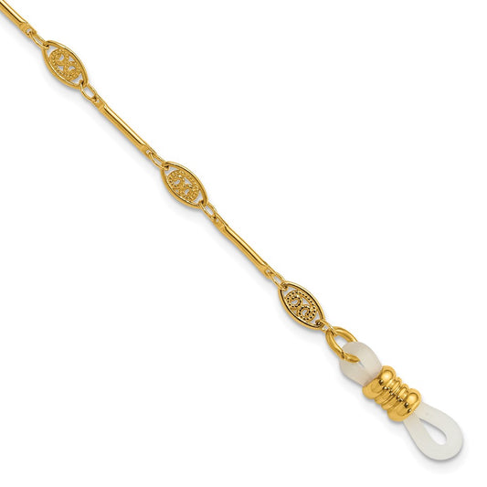 Fashion 1928 Jewelry Gold-Tone Fligree Pattern Stations Eyeglass Holder 30 Inch Chain